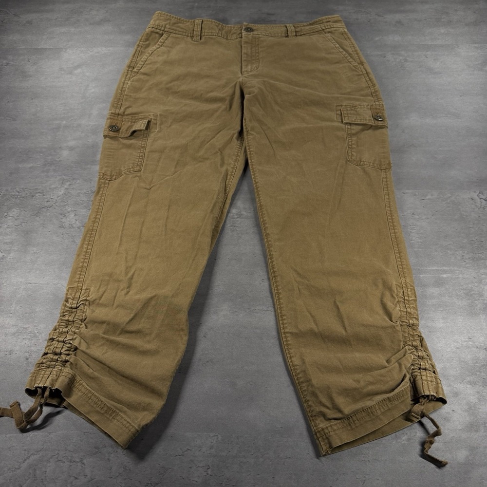 Eddie Bauer Cargo Pant Women T8 Brown Khaki Guide Pro Capri Gorpcore Hiking Tech